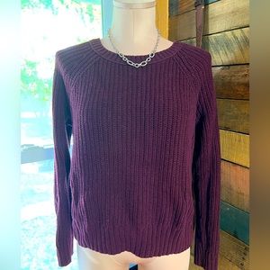 AE crochet crew neck sweater